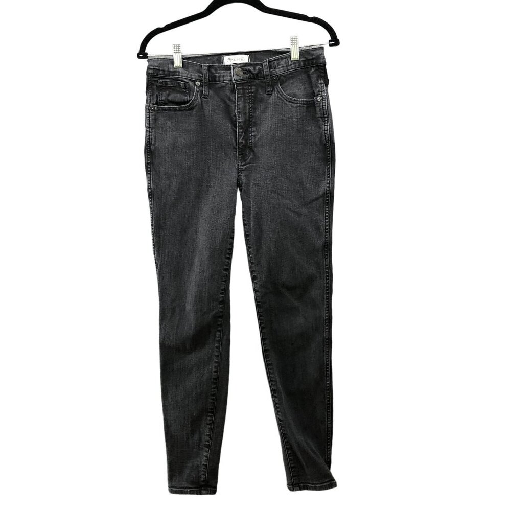 Madewell 10'' High Rise Skinny Jeans Womens Size 30 Washed Black Charcoal